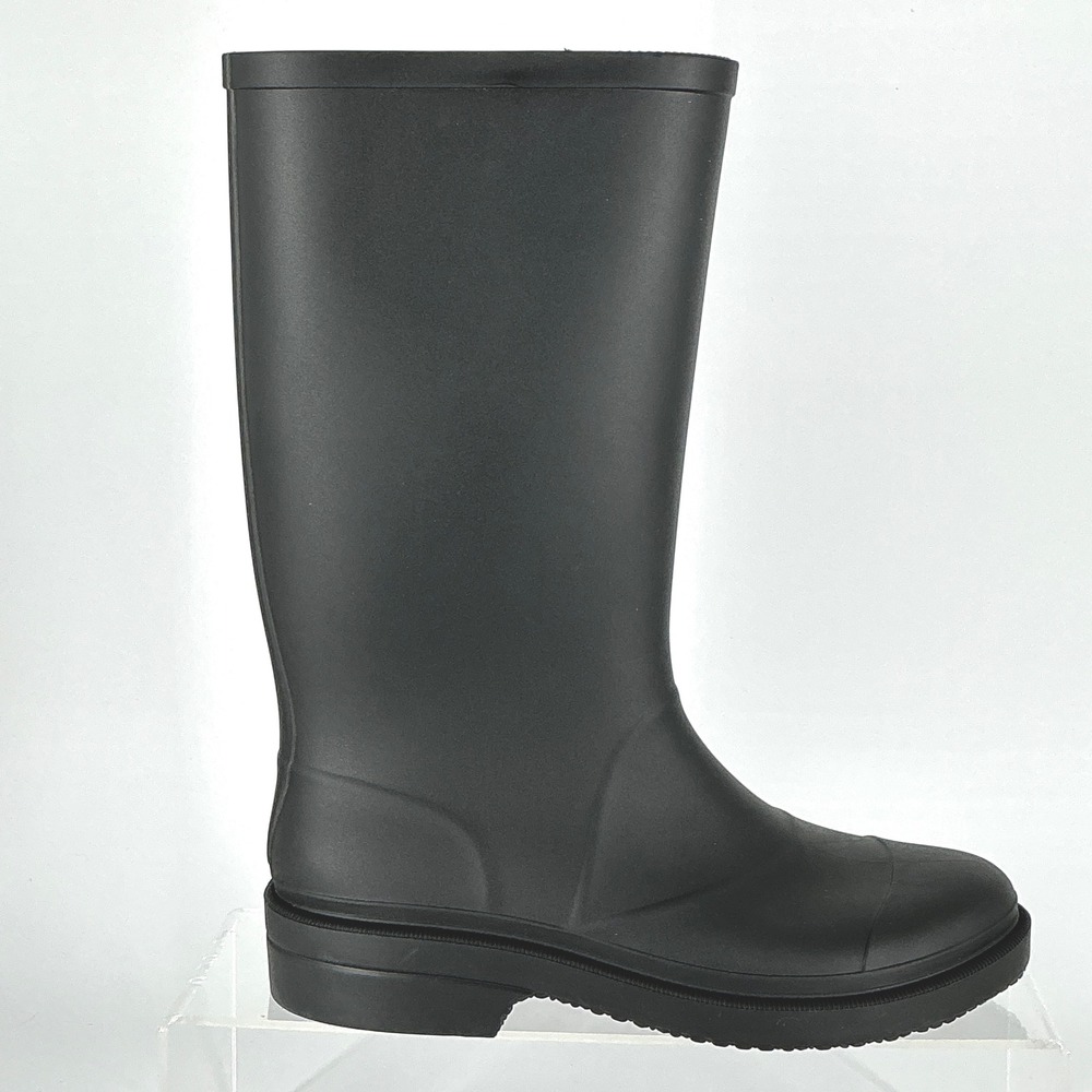 Jeffrey Campbell Size 9 Black Rubber Tall Rain Boots NEW Waterproof Matte‎ $90